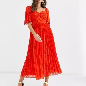 NWT ASOS Pleated Midi Dress - Size 2